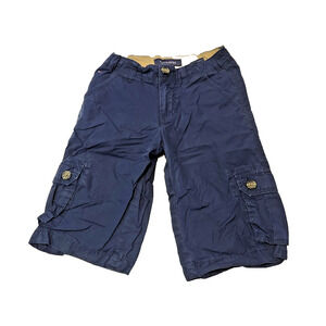 Tommy Hilfiger Dark Blue Cotton Cargo Shorts Adjustable Stretch Waist Boys 7